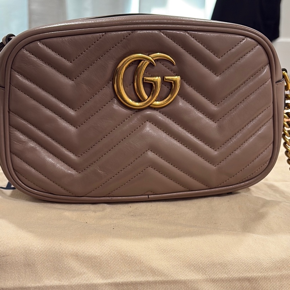 Gucci Brown Crossbody Bag with Gold GG Logo